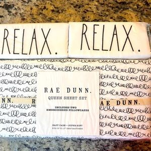 Rae Dunn Queen Sheet Set Rare 2021 Collection